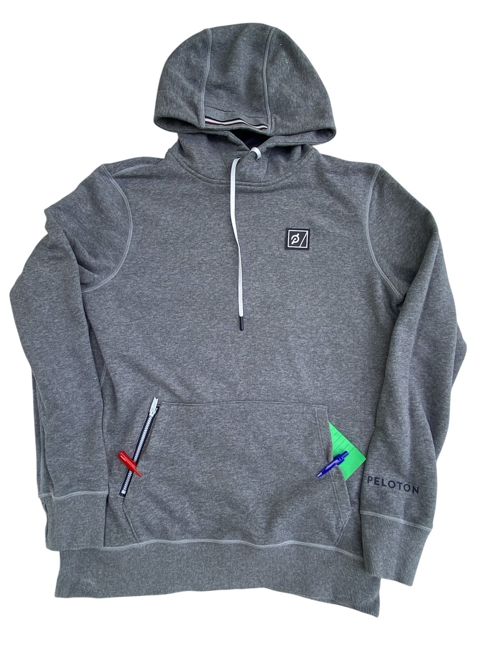 Fourlaps X Peloton Gray Hoodie with Pocket Accent and White zipper